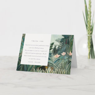 Elegant Rustic Exotic Tropical Rainforest Wedding Bedankkaart