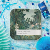Elegant Rustic Exotic Tropical Rainforest Wedding Papieren Bordje (Feest)