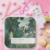 Elegant Rustic Exotic Tropical Rainforest Wedding Papieren Bordje (Feest)