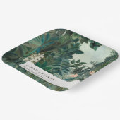 Elegant Rustic Exotic Tropical Rainforest Wedding Papieren Bordje (Gebogen)