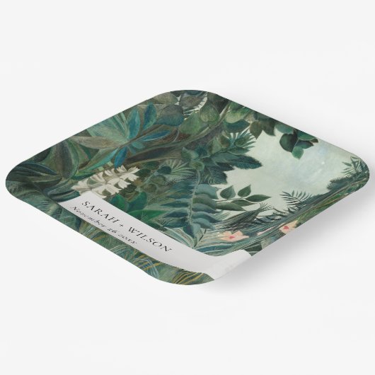 Elegant Rustic Exotic Tropical Rainforest Wedding Papieren Bordje (Gebogen)