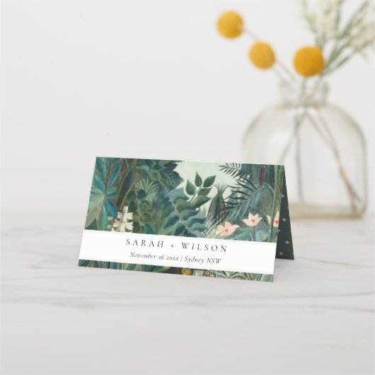 Elegant Rustic Exotic Tropical Rainforest Wedding Plaatskaartje (Voorkant)