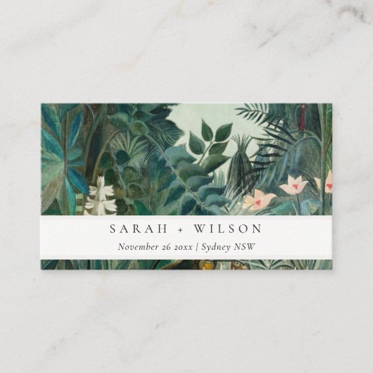 Elegant Rustic Exotic Tropical Rainforest Wedding Plaatskaartje (Voorkant)