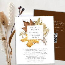 Elegant Rustic Fall Wedding All in one QR Code