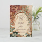 Elegant Rustic Fall Wedding Kaart (Staand voorkant)