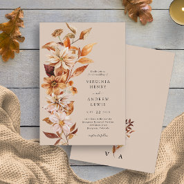 Elegant Rustic Fall Wedding Uitnodiging