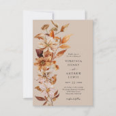 Elegant Rustic Fall Wedding Uitnodiging (Voorkant)