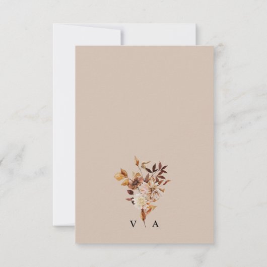 Elegant Rustic Fall Wedding Uitnodiging (Achterkant)