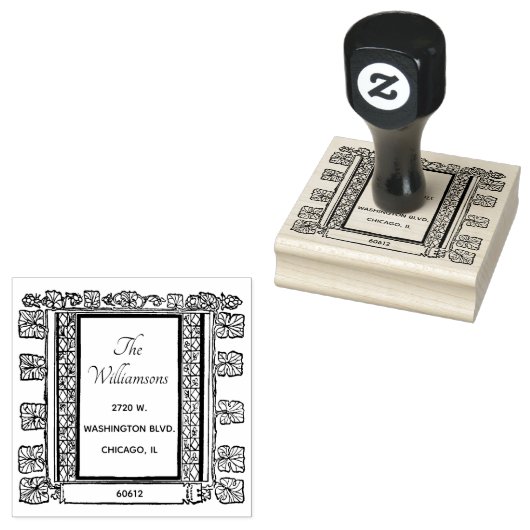 Elegant Rustic Familienaam Return Address Rubberstempel (Gestempeld)