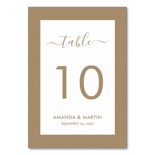 Elegant Rustic Faux Kraft Paper Wedding Kaart (Voorkant)