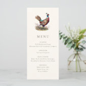 Elegant rustic fazant jacht herfstdiner menu (Staand voorkant)