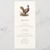 Elegant rustic fazant jacht herfstdiner menu (Voorkant)
