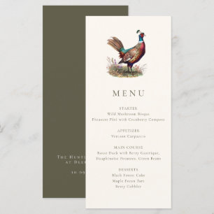 Elegant rustic fazant jacht herfstdiner menu