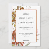 Elegant Rustic Floral Autumn Fall Wedding Kaart (Voorkant)