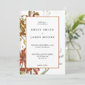 Elegant Rustic Floral Autumn Fall Wedding Kaart (Staand voorkant)
