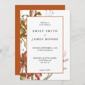 Elegant Rustic Floral Autumn Fall Wedding Kaart (Voorkant / Achterkant)