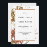 Elegant Rustic Floral Autumn Fall Wedding Kaart<br><div class="desc">Elegant Rustic Floral Autumn wordt uitgenodigd voor een huwelijk. Klastige,  eenvoudige en moderne sjabloon voor het ontwerp met rustic boho floral accents en terracotta roest color.</div>