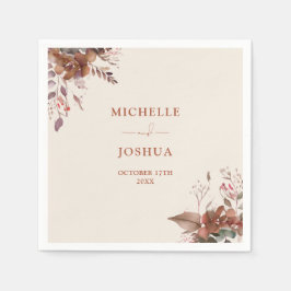 Elegant Rustic Floral Autumn Fall Wedding Servet