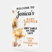 Elegant Rustic Floral Baby Shower Acryl Bord (Hoek)