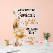 Elegant Rustic Floral Baby Shower Acryl Bord (Huwelijk)