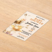Elegant Rustic Floral Baby Shower Acryl Uitnodigingen (Laagn)