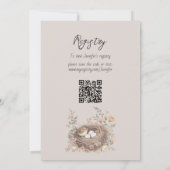 Elegant Rustic Floral Baby Shower Nesting Party Kaart (Achterkant)