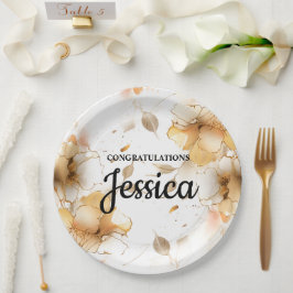 Elegant Rustic Floral Baby Shower Papieren Bordje