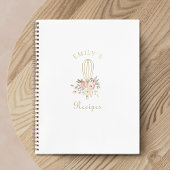 Elegant Rustic Floral Baking Recipe Notitieboek