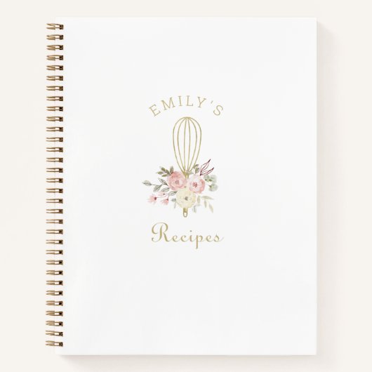 Elegant Rustic Floral Baking Recipe Notitieboek (Voorkant)