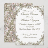 Elegant Rustic Floral Bridal Shower Kaart (Voorkant / Achterkant)