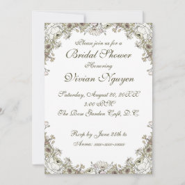 Elegant Rustic Floral Bridal Shower Kaart
