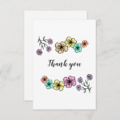 Elegant rustic floral bruiloft bedankt je kaart (Voorkant / Achterkant)