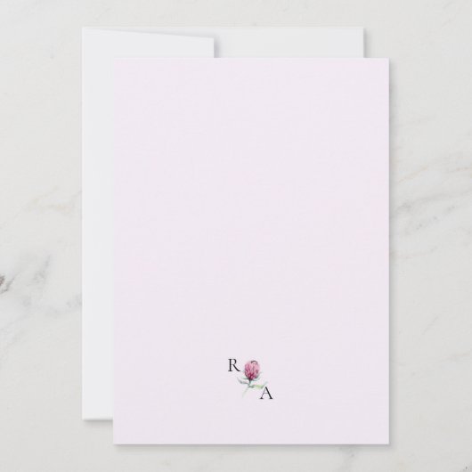 Elegant Rustic Floral bruiloft Kaart (Achterkant)