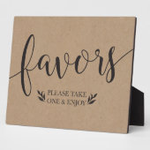 Elegant Rustic Floral Favors Wedding Decor Sign Fotoplaat (Zijkant)