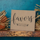 Elegant Rustic Floral Favors Wedding Decor Sign Fotoplaat (Zijkant)