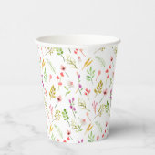 Elegant Rustic Floral Garden Baby Shower Papieren Bekers (Rechts)