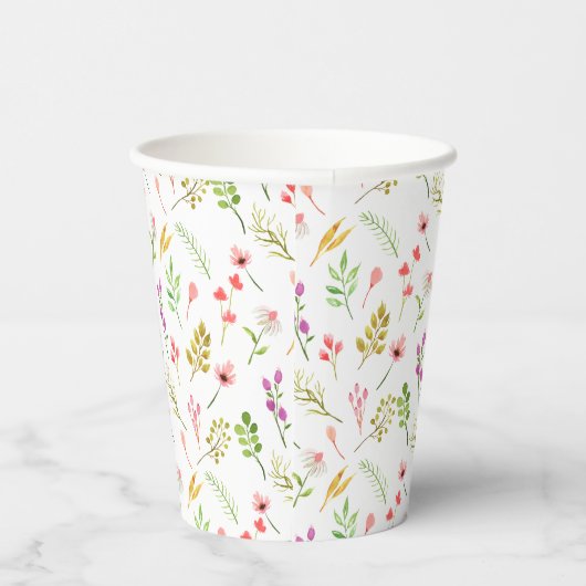 Elegant Rustic Floral Garden Baby Shower Papieren Bekers (Rechts)