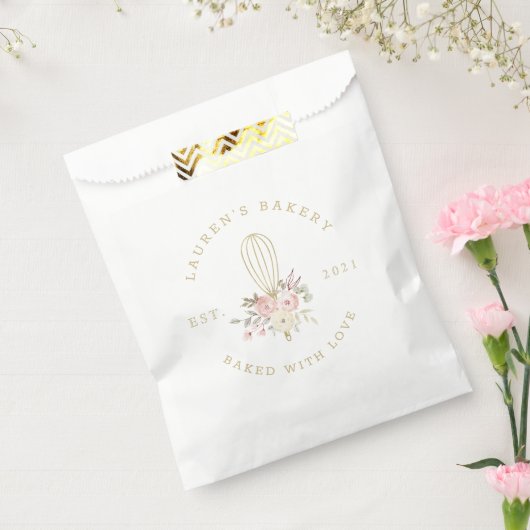 Elegant Rustic Floral Home Bakery Logo Bedankzakje (Gezegeld)