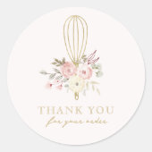 Elegant Rustic Floral Home Bakery Logo Hartelijk d Ronde Sticker (Voorkant)