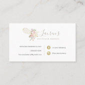 Elegant Rustic Floral Home Bakery Logo Visitekaartje (Achterkant)