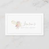 Elegant Rustic Floral Home Bakery Logo Visitekaartje (Voorkant)