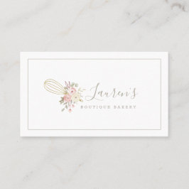 Elegant Rustic Floral Home Bakery Logo Visitekaartje