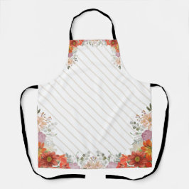 Elegant rustic floral kitchen schort