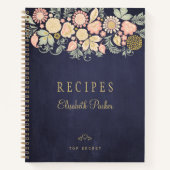Elegant rustic floral koekjesboek recipesjournal notitieboek (Voorkant)