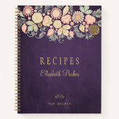 Elegant rustic floral koekjesboek recipesjournal notitieboek (Voorkant)