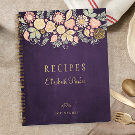 Elegant rustic floral koekjesboek recipesjournal notitieboek