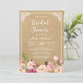 Elegant Rustic Floral Lijst Kraft | VRIJGEZELLENFE Kaart (Staand voorkant)