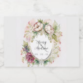Elegant Rustic Floral Monogram Wedding Likeurfles Etiket (Enkel label)