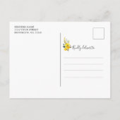 Elegant Rustic Floral Mustard Yellow Save the date Aankondigingskaart (Achterkant)
