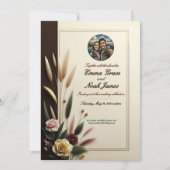 Elegant Rustic Floral Wedding Invitation Kaart (Voorkant)